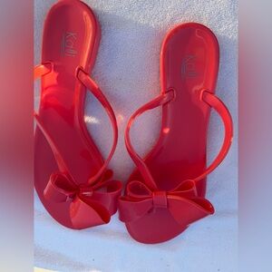 Kali Women's Coral Bow Jelly Sandals